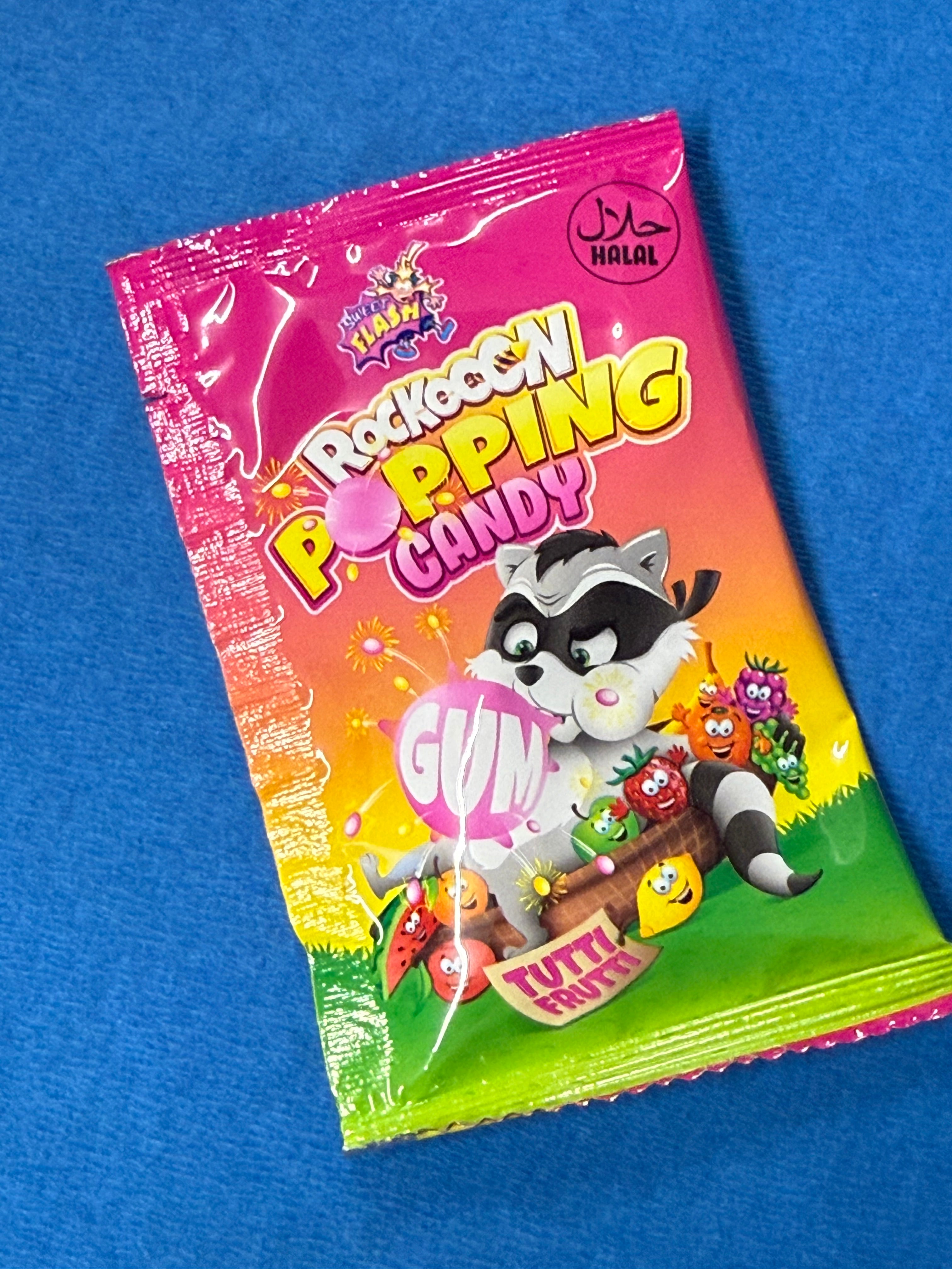 Rockooon Popping Candy Gum Tutti Frutti Halal Stück