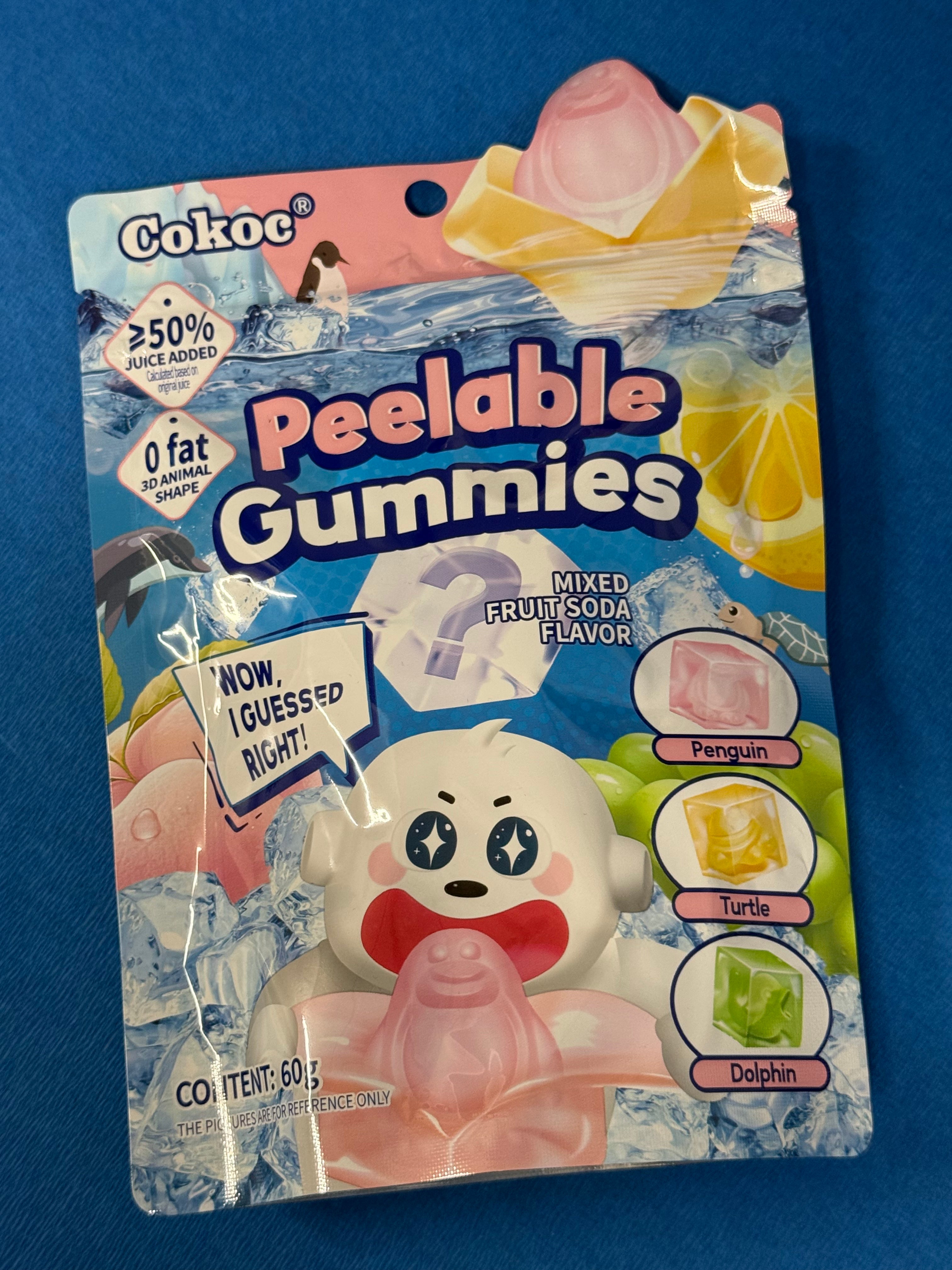 Cokoc Peelable Gummies Mixed Fruit Soda 60g Halal